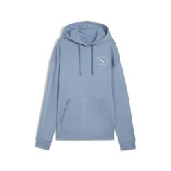 Damska bluza z kapturem PUMA Class o luźnym kroju PUMA Cool Blue. Niebieskie bluzy sportowe damskie Puma, bez wzorów, z kapturem, do biegania. Za 269.00 zł.