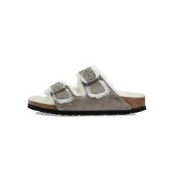 Unisex sandały Birkenstock Arizona Shearling szare wąskie 1017403. Szare sandały damskie Birkenstock, bez wzorów, z materiału, bez obcasa, bez zapięcia. Za 479.00 zł.