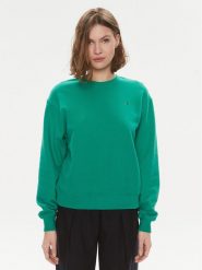 Tommy Hilfiger Bluza Flag WW0WW41246 Zielony Relaxed Fit. Zielone bluzy damskie Tommy Hilfiger, xxs, bez wzorów, z bawełny, bez kaptura. Za 219.99 zł.