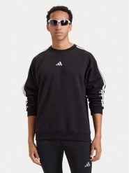 Adidas Bluza Essentials 3-Stripes Fleece KY6583 Czarny Regular Fit. Czarne bluzy męskie Adidas, m, bez wzorów, z syntetyku, bez kaptura. Za 208.99 zł.