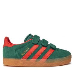 Sneakersy adidas. Zielone półbuty chłopięce Adidas, bez wzorów, bez zapięcia. Za 189.99 zł.