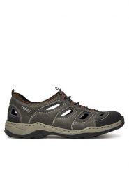 Rieker Sandały 08065-02 Szary. Szare sandały męskie Rieker, z syntetyku, bez zapięcia. Za 349.99 zł.