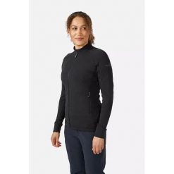 Bluza polarowa damska Rab Nexus Jacket rozpinana. Czarne bluzy damskie RAB, bez wzorów, z polaru, bez kaptura. Za 284.99 zł.