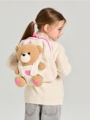 Plecak z pluszowym misiem - kremowy. Białe torby i plecaki dziecięce Sinsay. Za 39.99 zł.