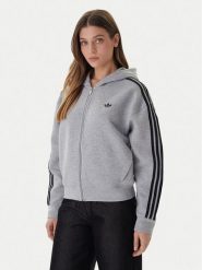 Adidas Bluza adicolor 3-Stripes JY2620 Szary Regular Fit. Szare bluzy damskie Adidas, s, bez wzorów, z syntetyku, bez kaptura. Za 299.99 zł.
