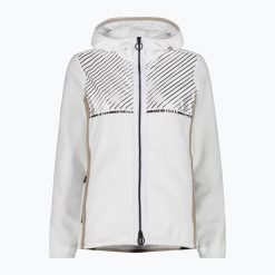 Bluza damska CMP 32H0386 Fix Hood. Białe bluzy sportowe damskie CMP, bez wzorów, bez kaptura, trekkingowe. Za 189.99 zł.