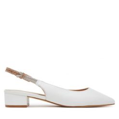 Czółenka Sergio Bardi. Białe czółenka damskie Sergio Bardi, bez wzorów, bez obcasa, bez zapięcia. Za 299.99 zł.