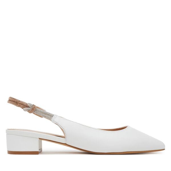 Czółenka Sergio Bardi. Białe czółenka damskie Sergio Bardi, bez wzorów, bez obcasa, bez zapięcia. Za 299.99 zł.