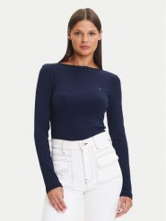 Tommy Hilfiger Bluzka WW0WW47309 Granatowy Slim Fit. Niebieskie bluzki damskie Tommy Hilfiger, xl, bez wzorów, z wiskozy, bez kołnierzyka, bez ramiączek. Za 239.99 zł.
