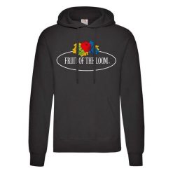 Damska Bluza Z Kapturem Z Nadrukiem Klasycznego Logo W Stylu Vintage. Czerwone bluzy damskie Fruit of the Loom, xl, bez wzorów, z kapturem. Za 114.99 zł.