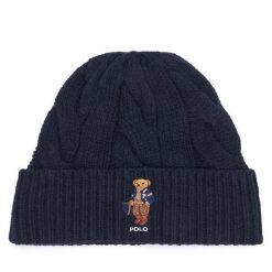 Czapka Polo Ralph Lauren. Niebieskie czapki i kapelusze damskie Polo Ralph Lauren, na zimę, bez wzorów. Za 419.99 zł.