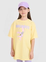 4F T-shirt oversize z nadrukiem dziewczęcy - żółty 146 (10-11 lat). Żółte t-shirty i topy dla dziewczynek 4f, bez wzorów, z bawełny, bez ramiączek. W wyprzedaży za 19.99 zł.
