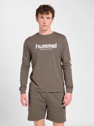 Koszulka z długim rękawem Hummel Legacy 2.0. Niebieskie koszulki sportowe męskie Hummel, l, bez wzorów, z bawełny, bez kołnierzyka, bez ramiączek, trekkingowe. Za 154.00 zł.