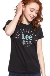 LEE T SHIRT DAMSKI SEASONAL LOGO TEE BLACK L42YRE01 112109518. Czarne t-shirty damskie Lee, l, bez wzorów, bez kołnierzyka. Za 69.99 zł.