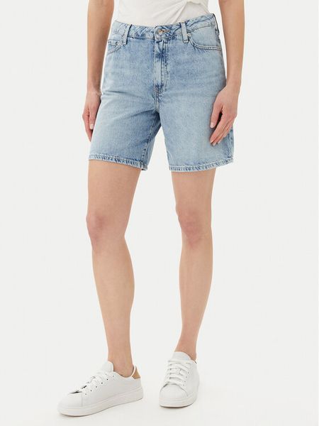 Tommy Hilfiger Szorty jeansowe WW0WW45505 Błękitny Regular Fit. Niebieskie szorty damskie Tommy Hilfiger, bez wzorów, z bawełny. Za 249.99 zł.