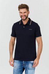 GUESS Granatowe męskie polo Lyle, Rozmiar XL. Niebieskie koszulki polo męskie Guess, l, z aplikacjami, bez ramiączek. W wyprzedaży za 218.99 zł.