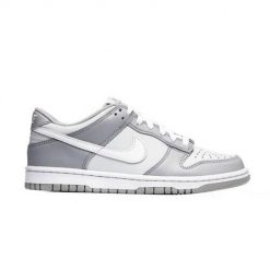 Buty do chodzenia damskie Nike Dunk Low (gs). Szare obuwie sportowe damskie Nike, bez wzorów, z materiału, trekkingowe. Za 379.99 zł.