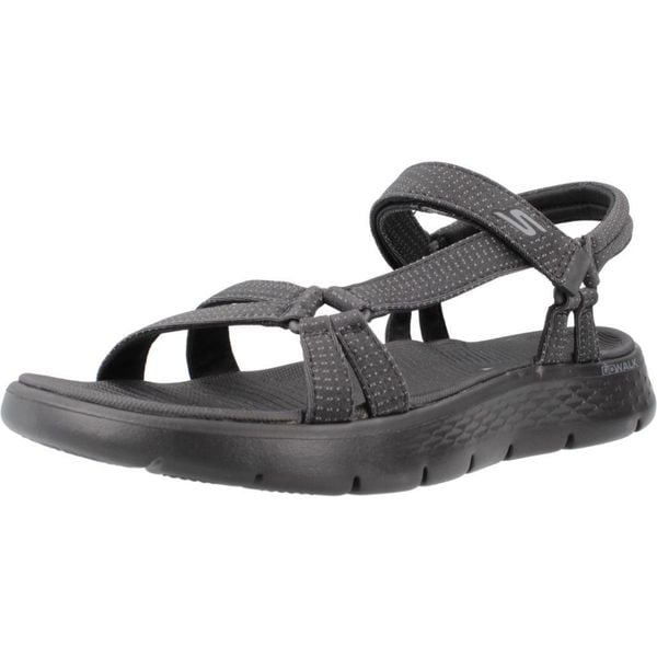 Sandały SKECHERS GO WALK FLEX SANDAL Czarny. Czarne sandały damskie Skechers, bez wzorów, z materiału, bez obcasa, bez zapięcia. Za 367.00 zł.