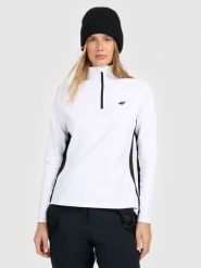 4F Bielizna termiczna ocieplana (góra) damska - biała S. Biała bielizna termoaktywna damska 4f, s, bez wzorów, z materiału, bez ramiączek. Za 129.99 zł.