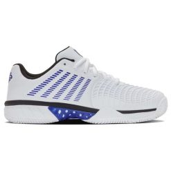 Sneakersy męskie K-swiss EXPRESS LIGHT 3 CLAY do tenisa białe (08563-165-M). Białe buty sportowe męskie K-SWISS, bez zapięcia, tenisowe. Za 279.00 zł.