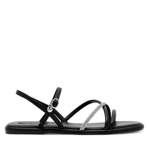 Sandały Nine West. Czarne klapki damskie Nine West, bez wzorów, bez obcasa, na płaskiej podeszwie, bez zapięcia. Za 131.99 zł.