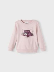 NAME IT Bluza 13207313 Różowy Regular Fit. Czerwone bluzy dla dziewczynek Name it, bez wzorów, z bawełny, bez ramiączek, bez kaptura. Za 129.99 zł.