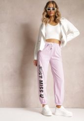 Fioletowe Dresowe Spodnie z Dużym Napisem z Boku Nogawki Karına. Fioletowe spodnie dresowe damskie Renee, l, bez wzorów, z dresówki. Za 29.99 zł.