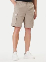 Calvin Klein Jeans Szorty materiałowe LV04RB618G Brązowy Regular Fit. Brązowe szorty męskie Calvin Klein Jeans, m, bez wzorów, z bawełny. Za 369.99 zł.