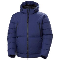 Kurtka z kapturem Helly Hansen W22 Arc. Niebieskie kurtki damskie Helly Hansen, bez wzorów, z puchu, z kapturem, narciarskie. W wyprzedaży za 1,739.50 zł.