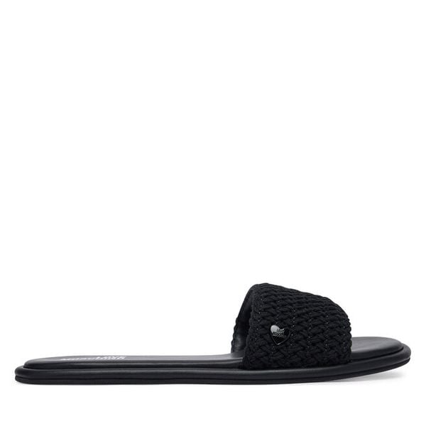 Klapki LOVE MOSCHINO. Czarne klapki damskie Love Moschino, bez wzorów, bez obcasa. Za 809.99 zł.