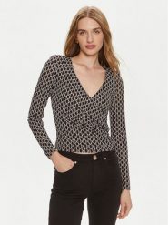 Marciano Guess Bluzka 4YGP00 6262A Czarny Slim Fit. Czarne bluzki damskie Marciano Guess, xxs, z aplikacjami, z syntetyku, bez kołnierzyka, bez ramiączek. Za 399.99 zł.