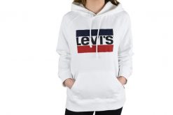 Biała Bluza z Kapturem Levi's. Białe bluzy sportowe damskie Levi's, s, bez wzorów, z bawełny, z kapturem, na fitness i siłownię. Za 331.90 zł.