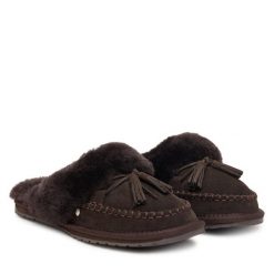 Kapcie EMU Australia. Brązowe kapcie damskie Emu Australia, bez wzorów. Za 384.99 zł.