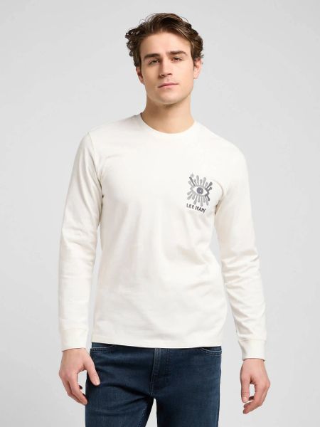 MESKA KOSZULKA LEE LS TEE ECRU 112373176. Bluzki z długim rękawem męskie Lee, m, bez wzorów, bez kołnierzyka. Za 89.99 zł.