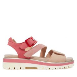 Sandały Ara. Czerwone sandały damskie Ara, bez wzorów, bez obcasa, na płaskiej podeszwie, bez zapięcia. Za 279.99 zł.