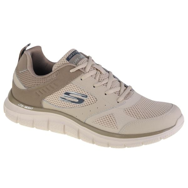 Buty sportowe Sneakersy męskie, Skechers Track-Syntac. Brązowe buty sportowe męskie Skechers, z syntetyku, bez zapięcia, trekkingowe. Za 249.99 zł.