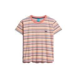 Dopasowana koszulka w paski damska Superdry Essential Logo. Brązowe t-shirty damskie Superdry., m, bez wzorów, z materiału, retro, bez kołnierzyka. Za 150.95 zł.