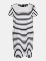 Vero Moda Sukienka codzienna Abby 10304718 Biały Regular Fit. Białe sukienki damskie Vero Moda, na co dzień, m, bez wzorów, z syntetyku, bez kołnierzyka, bez ramiączek, proste. Za 69.99 zł.