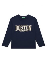 United Colors Of Benetton Bluzka 3JERC10QO Granatowy Regular Fit. Niebieskie t-shirty dla chłopców United Colors Of Benetton, bez wzorów, z bawełny, bez ramiączek. Za 49.99 zł.
