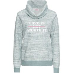 Bluza melanżowa z nadrukiem, długi rękaw bonprix eukaliptusowy melanż. Bluzy damskie marki KALENJI. Za 37.99 zł.