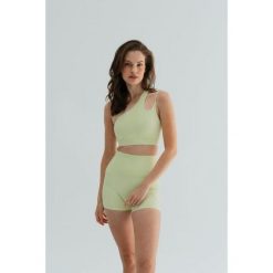 Stanik do jogi Moonholi Glam z asymetrycznym ramiączkiem. Żółte biustonosze MOONHOLI, bez wzorów. Za 259.00 zł.
