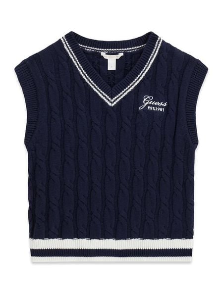 Guess Sweter J6YR05 Z0835 Granatowy Regular Fit. Niebieskie swetry dla dziewczynek Guess, z aplikacjami, bez kołnierzyka, bez ramiączek, bez kaptura. Za 214.99 zł.
