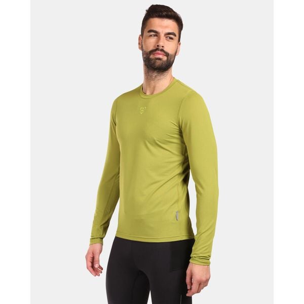 Męska koszulka z długim rękawem Kilpi SPOLETO-M. Zielone koszulki sportowe męskie Kilpi, m, bez wzorów, bez kołnierzyka, bez ramiączek, do biegania. Za 138.03 zł.