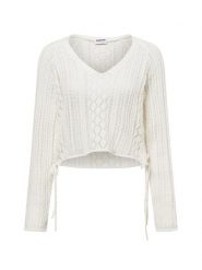 Noisy May Sweter z dzianiny - NMLuna Kobiety biały, XL. Białe swetry damskie Noisy may, xl, bez wzorów, z bawełny, bez kołnierzyka, bez ramiączek, bez kaptura. Za 159.95 zł.