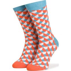 Skarpety Wysokie Męskie DOTS SOCKS - DTS-SX-194-X Kolorowy Pomarańczowy. Brązowe skarpety męskie Dots Socks, bez wzorów, z bawełny. Za 19.90 zł.