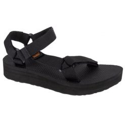 Sandały Teva Midform Universal Sandals 1090969-BLK Czarne. Czarne sandały damskie bez wzorów, z tkaniny, bez obcasa, bez zapięcia. W wyprzedaży za 377.69 zł.