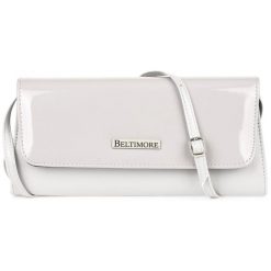 Kopertówka wieczorowa Beltimore W20 szara. Szare kopertówki damskie z aplikacjami, ze skóry, eleganckie, na ramię, zdobione, bez dodatków. Za 76.99 zł.