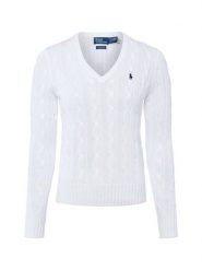 Polo Ralph Lauren Sweter damski z dzianiny Kobiety Bawełna biały jednolity, M. Białe swetry damskie Polo Ralph Lauren, m, bez wzorów, z bawełny, bez kołnierzyka, bez ramiączek, bez kaptura. Za 989.95 zł.
