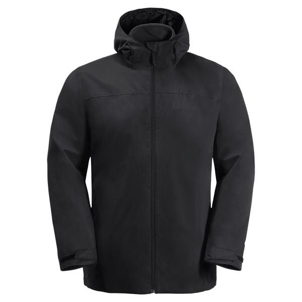 Kurtka trekkingowa męska Jack Wolfskin Taubenberg. Czarne kurtki męskie Jack Wolfskin, m, bez wzorów, z materiału, klasyczne, z kapturem. Za 739.99 zł.