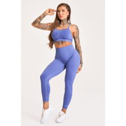 Legginsy fitness damskie Gym Glamour push up 2.0. Niebieskie legginsy sportowe damskie GYM GLAMOUR, bez wzorów, na fitness i siłownię. Za 169.99 zł.